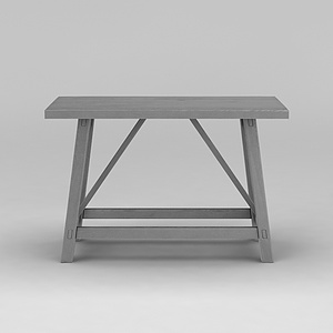 田园风木桌子3d模型