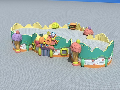 游乐园甜品屋3d模型3d模型