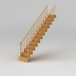原木楼梯3d模型