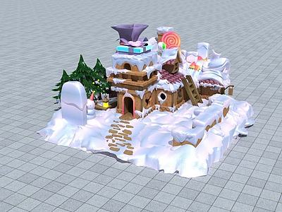 雪地糖果屋3d模型3d模型