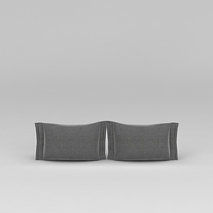 高档灰色沙发靠枕3d模型