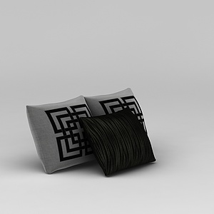 中式枕头抱枕3d模型