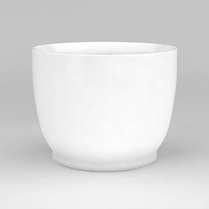 白色陶瓷花盆3d模型