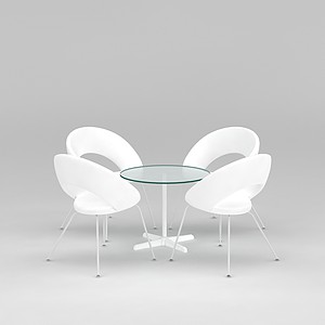 洽谈桌椅组合3d模型