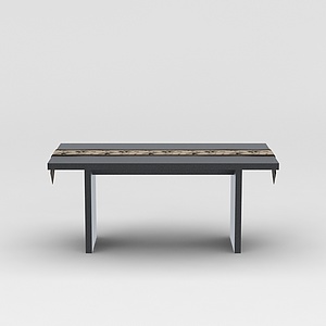 家用实木餐桌3d模型