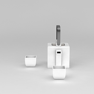 方形茶壶茶杯3d模型
