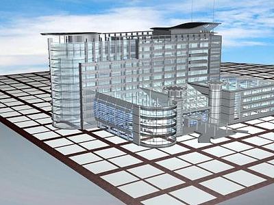 玻璃大楼3d模型3d模型