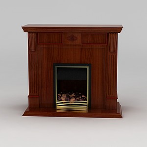 美式壁炉3d模型