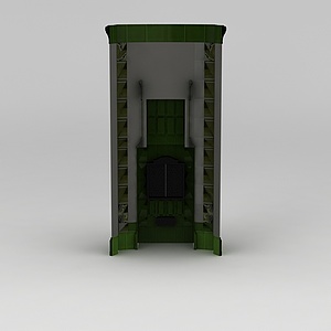 绿色壁炉3d模型