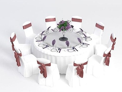 宴会桌椅3d模型3d模型