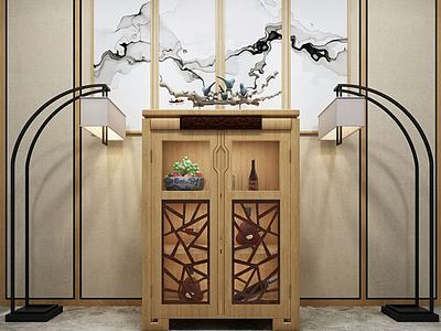新中式备餐柜3d模型3d模型