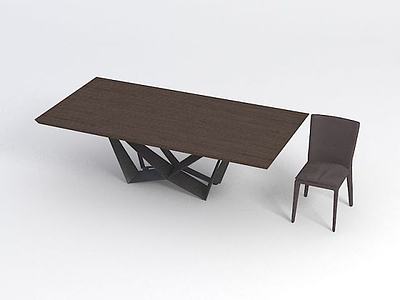 现代餐桌椅组合3d模型3d模型