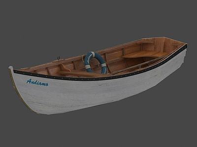 白色小木船3d模型3d模型