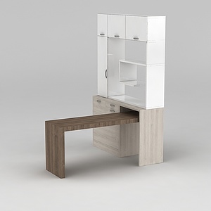 一体桌柜组合3d模型