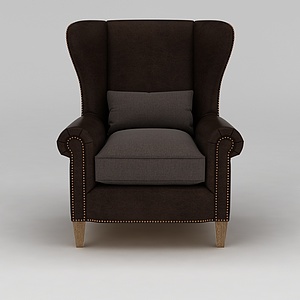 棕色单人沙发3d模型