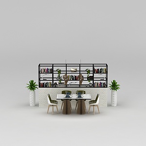 现代高档餐桌椅3d模型
