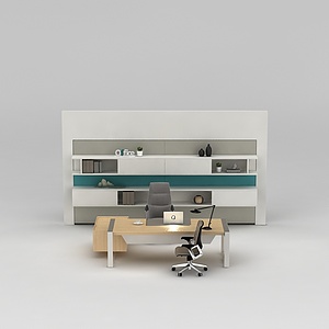 经理办公室办公桌椅3d模型