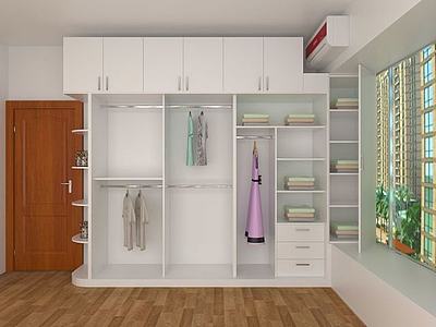 卧室无门衣柜3d模型3d模型