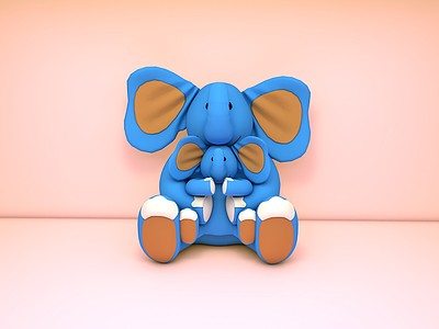 毛绒玩具大象3d模型3d模型