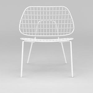 白色铁艺椅子3d模型