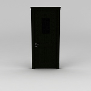 黑色室内门3d模型