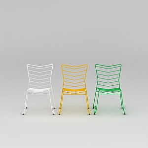 简约多色椅子3d模型