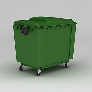 绿色移动垃圾箱3d模型