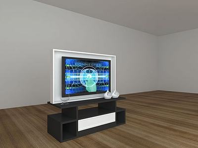 黑白拼色电视柜3d模型3d模型