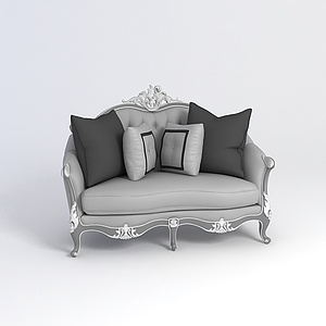 欧式灰色沙发3d模型