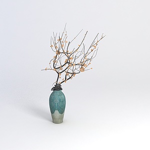 中式装饰花瓶3d模型