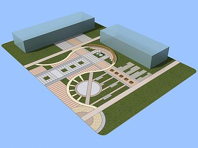 主轴景观广场3d模型3d模型