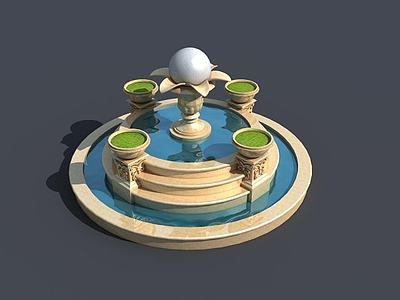 喷泉3d模型3d模型