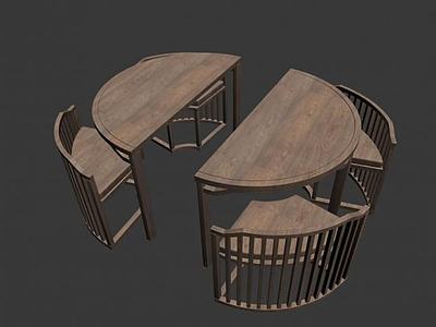 环形桌椅3d模型3d模型