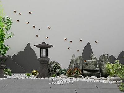 假山石灯3d模型