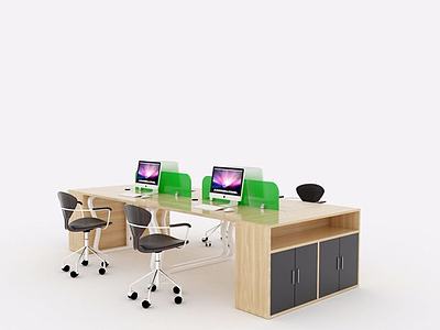 现代简约办公桌3d模型3d模型