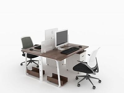 两人屏风办公桌3d模型3d模型