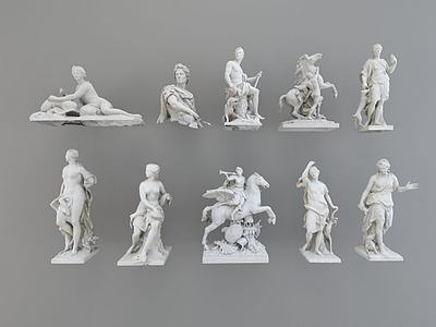 欧式人物雕塑3d模型3d模型