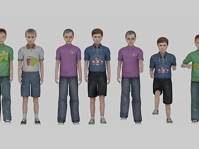 现代儿童人物模型3d模型3d模型