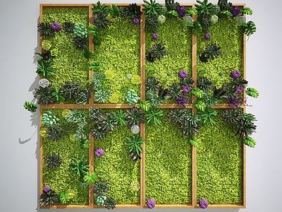 植物墙绿植墙景观墙花卉3d模型3d模型