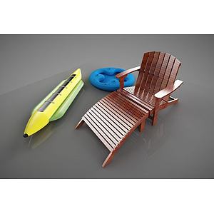 户外沙滩椅子3d模型