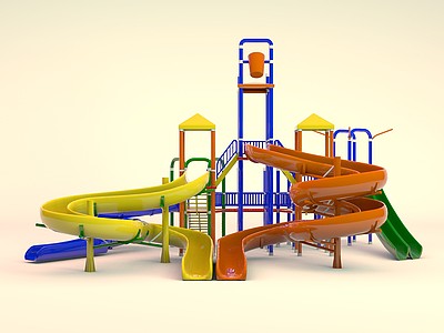 C4D幼儿游乐器材滑梯模型