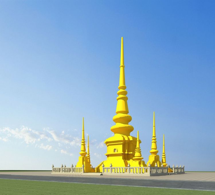 傣族建筑佛塔模型