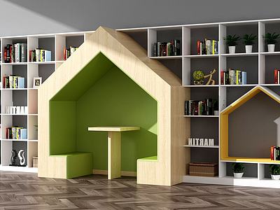 创意儿童图书馆书柜3d模型3d模型