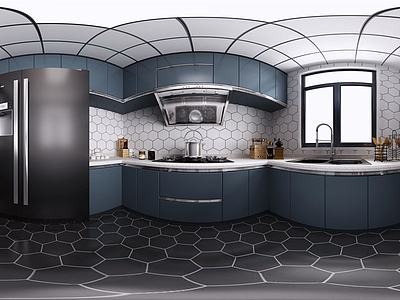 现代北欧厨房3d模型3d模型