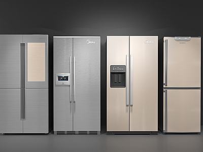 现代冰箱组合3d模型3d模型