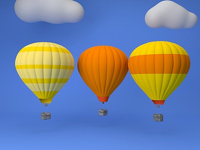 C4D热气球模型