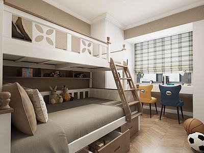 儿童房高低床3d模型3d模型