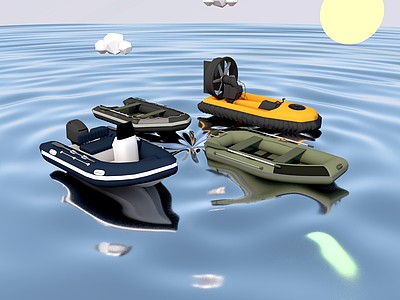 C4D橡皮艇模型