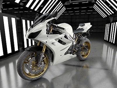 C4D摩托车模型