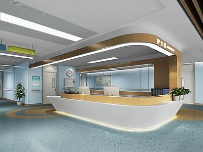 现代医院护士站3d模型3d模型